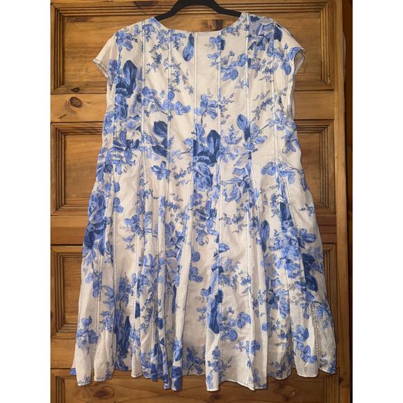 Free People Blue and Cream Floral Mini Dress - Picture 5 of 7